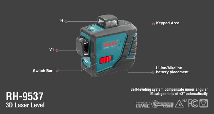 رونیکس مدل RH-9537 تراز لیزری سه بعدی 360 درجه