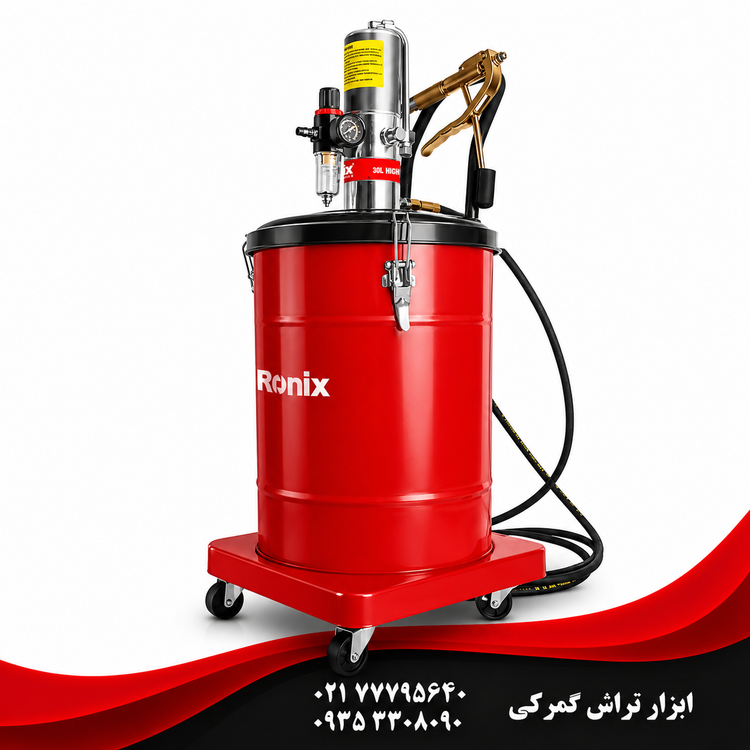رونیکس مدل RH-4308 گریس پمپ سطلی 30 لیتری