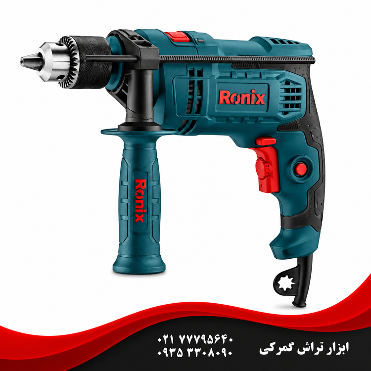 رونیکس مدل 2214K کیت دریل چکشی 13 میلی متر-750 وات