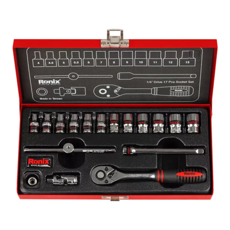 رونیکس مدل RH-2617 مجموعه بکس 17 عددی 1/4 اینچ تایوانی