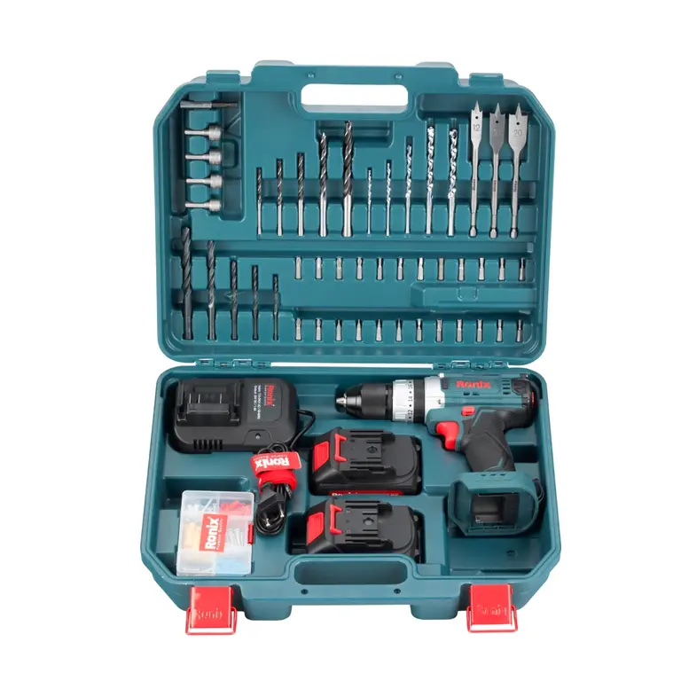 رونیکس مدل RS-8619  کیت دریل چکشی شارژی 20 ولت 53 پارچه